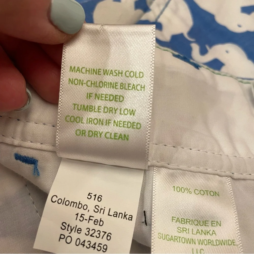 Lilly Pulitzer Callahan Tusk In Sun Elephant printed Shorts blue white 00